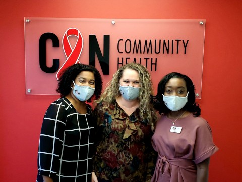 Demetris McDowell, Practice Administrator (left), Shannon Dewitt, Front Desk Receptionist (center), and Nadia Winston, Nurse Practitioner (right) (Photo: Business Wire)