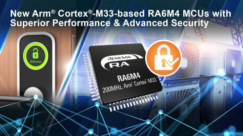 New Arm Cortex-M33-based RA6M4 MCUs with superior performance & advanced security (Graphic: Business Wire)