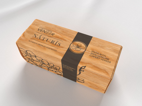 Example of Great Lakes Veneer's Naturís™ product – real wood veneer paper prime for product labels and packaging (Photo: Great Lakes Veneer)