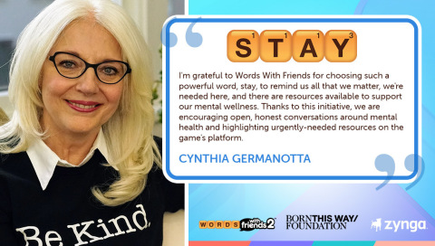 Born This Way Foundation and Zynga Partner to Raise Awareness of World Mental Health Day in Words With Friends Takeover Event (Photo: Business Wire)