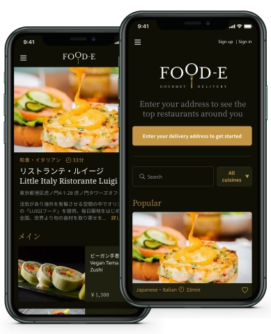 original FOOD-Eデリバリーサイト(写真:ビジネスワイヤ)