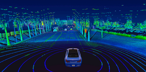 Velodyne Lidar’s Alpha Prime™ sensor provides real-time 3D vision that allows autonomous vehicles to see their surroundings. (Photo: Velodyne Lidar, Inc.)