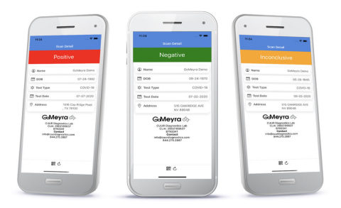 GoMeyra LIMS features two first-of-its-kind mobile apps, GoMeyra COLLECT for healthcare professionals and GoMeyra SCAN for employers. (Photo: Business Wire)