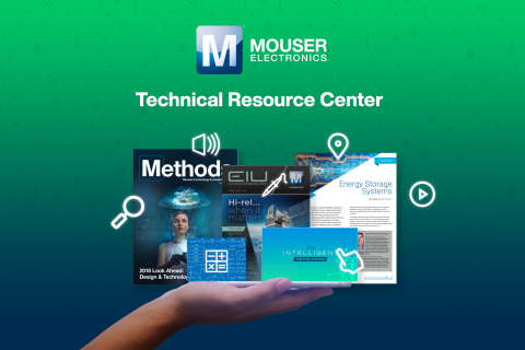 Mouser Electronics’ new Technical Resource Center — which contains the global distributor's ever-expanding collection of technical articles, blogs, eBooks, and more — helps customers more quickly and easily find technical and product information across all of Mouser.com. (Graphic: Business Wire)