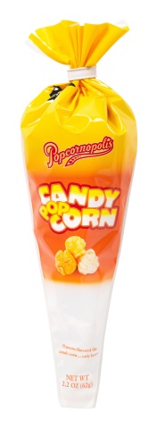 With signature flavor notes of caramelized sugar, butter, marshmallow and vanilla, Popcornopolis Candy Corn Popcorn is a delicious re-imagination of the timeless treat. (Photo: Business Wire)