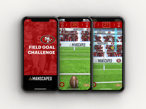 Join the 125,000 monthly active users on the 49ers App, and try not to get hooked on the newest interactive game by MANSCAPED! (Photo: Business Wire)