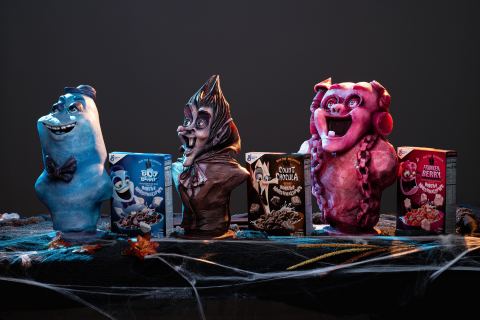 Visit @GeneralMills on Instagram to learn how to win a one-of-a kind bust of General Mills’ iconic Monster Cereals characters Boo Berry, Count Chocula and Franken Berry in the #MonsterCerealSweepstakes this Halloween. (Photo: Business Wire)