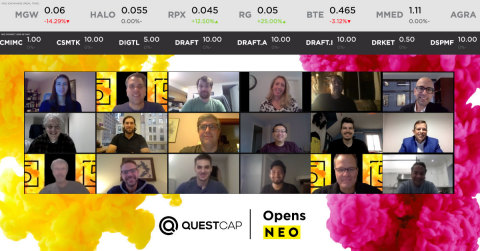 QuestCap Inc., a medical technology company currently focused on the prevention, detection, and treatment of COVID-19, celebrates a Digital Market Open as they graduate to the NEO Exchange today following a voluntary delisting from the Canadian Securities Exchange. (Photo: Business Wire)