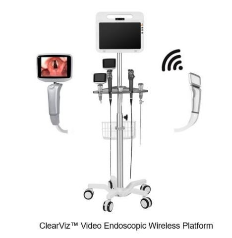 The ClearViz™ video endoscopic platform is a all-in-one solution for visualized airway management and respiratory care that provides Instant, stable and secure wireless connectivity of any scope handle with a wireless module to a 13.3" HD video monitor. (Photo: Business Wire)