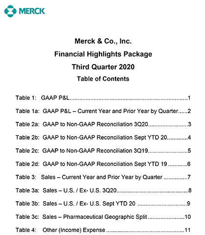 Q3 2020 Financial Highlights Package