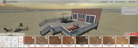 Screenshot of Fiberon's new Deck Designer, a 3D design tool that enables users to design an outdoor living space using the full offering of Fiberon decking, railing and cladding products. (Graphic: Business Wire)