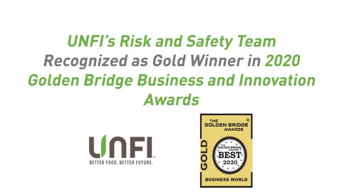 UNFI’s Risk and Safety Team Recognized as Gold Winner in 2020 Golden Bridge Business and Innovation Awards (Graphic: Business Wire)