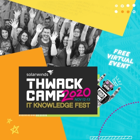 THWACKcamp is a free, two-day virtual IT learning event scheduled on Nov. 12-13, 2020 featuring keynotes, breakout sessions, interactive learning lounges, expert product training, customer success stories, giveaways, and more. (Graphic: Business Wire)