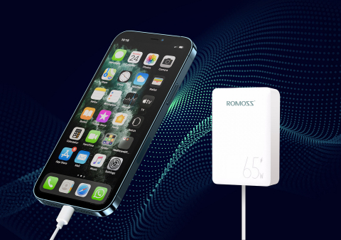 A recently launched smartphone powered by universal, fast charging adapters using Transphorm's GaN FETs. (Photo: Business Wire)