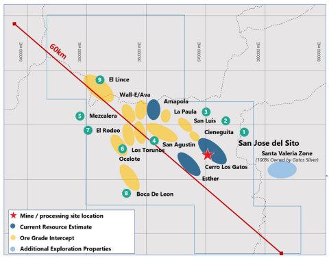 The Los Gatos District (outlined in blue) (Graphic: Business Wire)