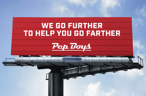 original Pep Boys, one of the nation’s leading automotive service networks, received six awards for excellence in the 2020 Automotive Communications Awards (ACA) program, which recognizes auto care industry manufacturers, service networks and other organizations for outstanding business-to-consumer and business-to-business advertising, marketing and public relations activities. Pep Boys received an ACA award for Best Billboard – as seen here – for the "Go Further Red Door" brand introduction. (Photo: Business Wire)