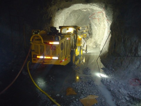 Photo 1: Jumbo in operation underground at Cusi Mine (Photo: Business Wire)