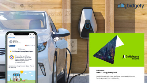 Guidehouse Insights has recognized Bidgely's EV solutions in a new report "AI for EV Energy Management," which documents current uses of AI to improve EV hardware and services as well as market forecasts on future AI capabilities for EVs. (Photo: Business Wire)