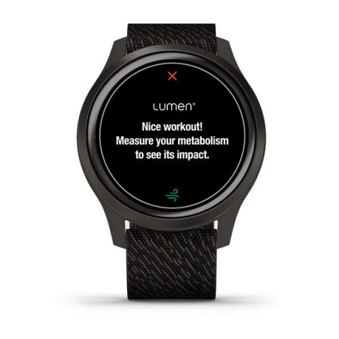 Lumen metabolic data notification in Garmin (Photo: Lumen)