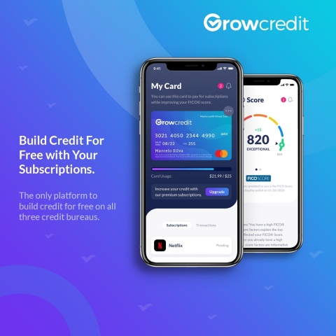 The Grow Credit Mobile App (Graphic: Business Wire)