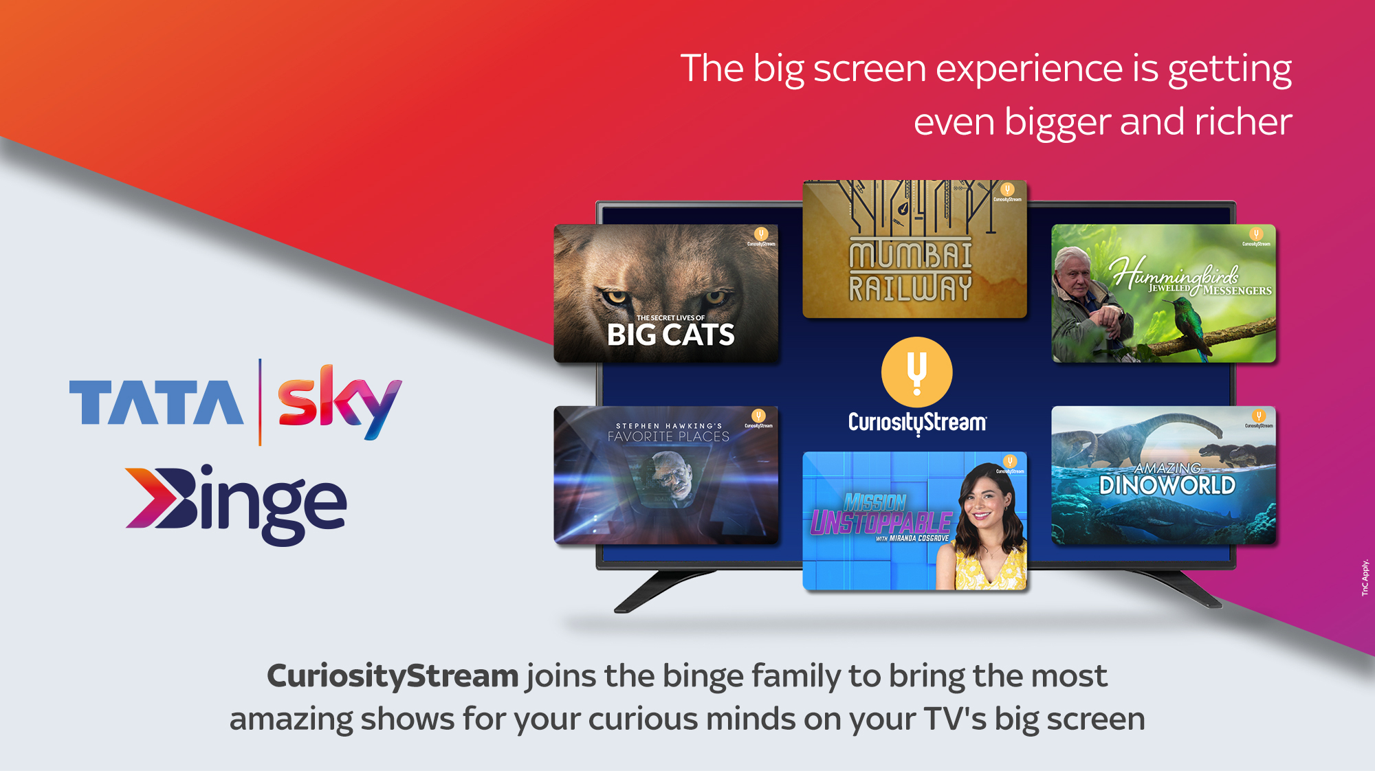 Tata sky best sale binge app list