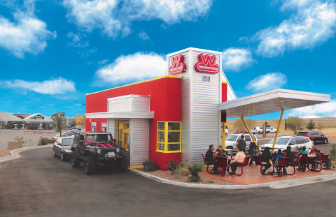 original Wienerschnitzel's "Heritage" restaurant model ranges from 730 square feet to 1,400 square feet, depending on desire to add indoor seating. The layout, which features a walk-up window and drive-thru, can be built on as little as 15,000 square feet. The ability to capture small and irregular shaped parcels of land where many competitors will not go presents great opportunity. With more real estate options than ever before, the efficient design creates huge opportunities for both new and existing Wienerschnitzel franchisees. (Photo: Business Wire)
