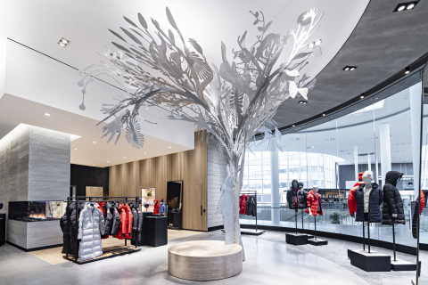 “Story Tree” by Alex Fisher and Qavavau Manumi in Canada Goose’s Yorkdale Shopping Centre Store (Photo: Business Wire)