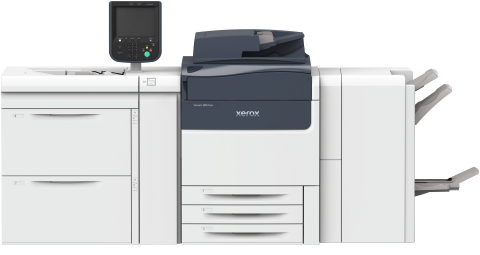 The Xerox Versant 280 is faster than any competitor in printing heavy stocks. Customers can print a million specialty colors using an Adaptive CMYK+ kit that leverages white, gold, silver, clear and fluorescents, unique to Xerox in this class of products. (Photo: Business Wire)