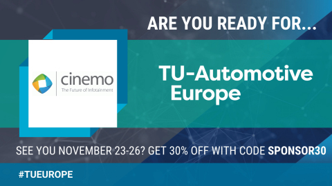 original Cinemo attending TU Automotive Europe 2020 - We look forward to welcoming you at our virtual booth