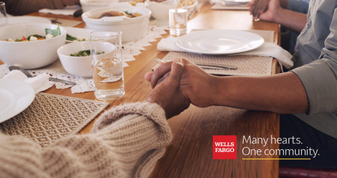 As part of Wells Fargo’s “Many hearts. One community.” campaign, the company will work with Feeding America to help provide more food for people in need during the holidays. (Photo: Wells Fargo)