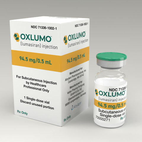 OXLUMO™ (lumasiran) packaging and product vial (Photo: Business Wire)