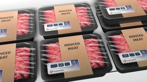 Innoscentia has developed materials that combine with the Ynvisible display, enabling real-time quality monitoring of the food. This solution aims to reduce food waste significantly and detect spoiled food in time, even before the expiry date. (Photo: Business Wire)
