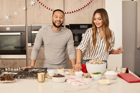 Chrissy Teigen and John Legend are mixing it up in the kitchen with Chex and their new favorite holiday recipe, Legendary Muddy Buddies. (Photo: Business Wire)