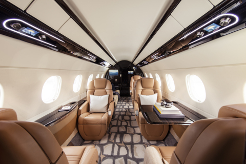 Interior of a Flexjet Embraer Praetor 600 super midsized aircraft part of the European-based Flexjet fleet. (Photo: Business Wire)