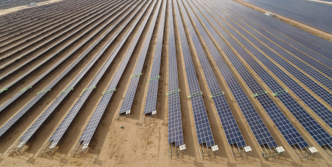 Ecoppia’s fully autonomous cleaning robots in Bhadla Solar park- one of the largest solar parks in the world. (Photo: Business Wire)