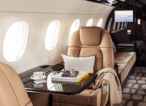 Interior of a Flexjet Embraer Praetor 600 super midsized aircraft part of the European-based Flexjet fleet. (Photo: Business Wire)