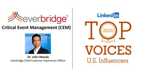 Everbridge’s Dr. John Maeda Ranked 11th on LinkedIn’s 2020 Top Influencer List (Photo: Business Wire)