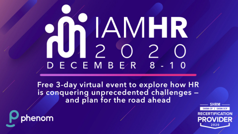 Phenom's free virtual event, IAMHR, will take place Dec. 8-10. (Graphic: Business Wire)