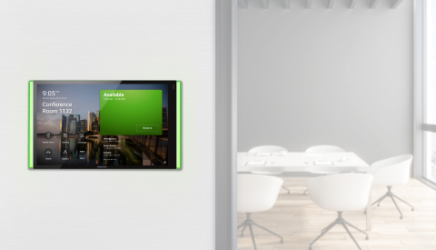 Crestron 70 Series Scheduling Panels integrated with Microsoft Teams (Photo: Business Wire)