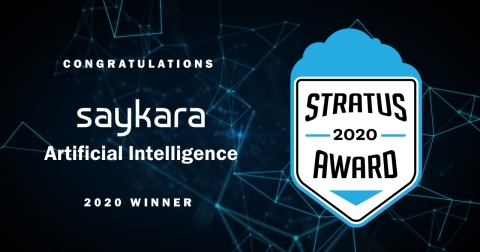 Saykara has won a Stratus Award for its artificially intelligent (AI) voice assistant, named Kara, that automates clinical charting. “With Kara, physicians no longer carry the burden of clinical charting into the exam room or home at night. They’re able to give patients their undivided attention, forge trusting relationships and deliver high-quality, collaborative care -- all while regaining work-life balance,” says Dr. Graham Hughes, the company’s president and chief medical officer. (Graphic: Business Wire)