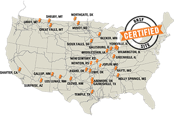 BNSF Certified Site Locations (Graphic: Business Wire)
