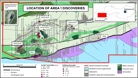 Figure 1. New discoveries and updated base of till anomalies at Area 1 (Photo: Business Wire)