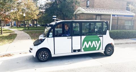 original May Mobility selected Velodyne Lidar as a provider of long-range, surround view lidar sensors for its entire growing fleet of self-driving shuttles. (Photo: May Mobility)