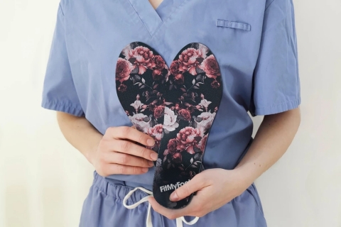 original FitMyFoot custom insoles comfort essential workers’ aching feet. (Photo: Business Wire)