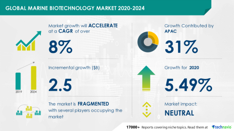 Technavio has announced its latest market research report titled Global Marine Biotechnology Market 2020-2024 (Graphic: Business Wire)