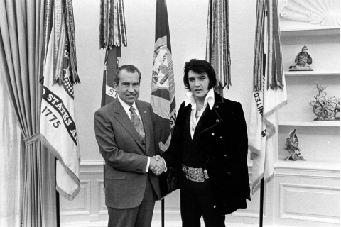 President Richard Nixon and Elvis Presley in the White House, December 21, 1970. (Photo: Business Wire)