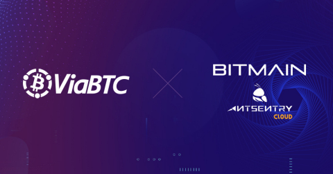 ViaBTC mining pool and AntSentry, a subsidiary of Bitmain, reached global strategic cooperation. (Graphic: Business Wire)