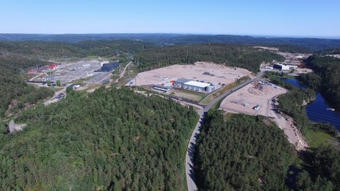 N01 Data Center Campus in south Norway. A 3 million sqm (740 acres) and up to 1 GigaWatt of IT power, N01 Campus has the ambition to become the world’s largest data center campus powered by 100% renewable energy. On the left, Kristiansand Substation. (Photo: Business Wire)