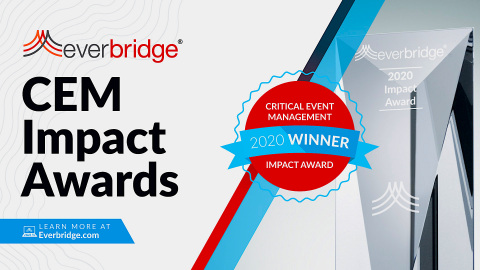 Everbridge Announces 2020 Critical Event Management (CEM) Impact Award Winners (Graphic: Business Wire)