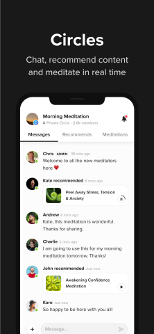 Meditators join Insight Circles to chat, share content and meditate together. (Graphic: Insight Timer)